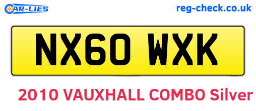 NX60WXK are the vehicle registration plates.