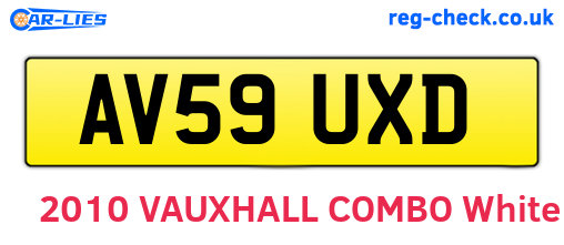 AV59UXD are the vehicle registration plates.
