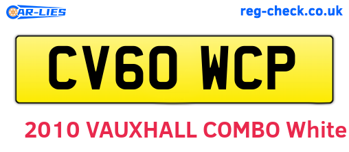 CV60WCP are the vehicle registration plates.