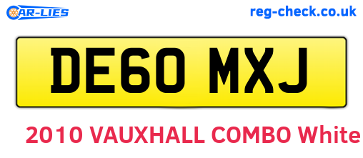 DE60MXJ are the vehicle registration plates.