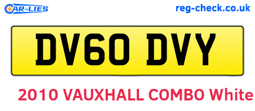DV60DVY are the vehicle registration plates.