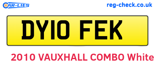 DY10FEK are the vehicle registration plates.