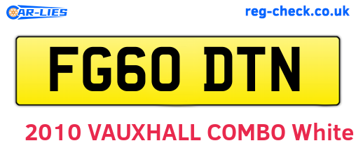 FG60DTN are the vehicle registration plates.
