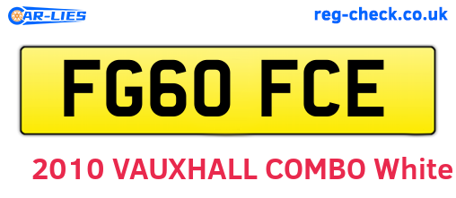 FG60FCE are the vehicle registration plates.