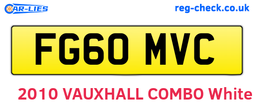 FG60MVC are the vehicle registration plates.