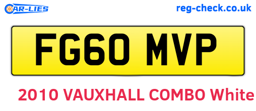 FG60MVP are the vehicle registration plates.