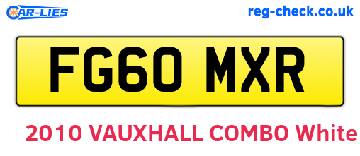 FG60MXR are the vehicle registration plates.
