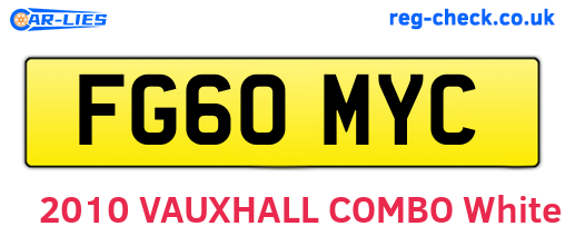 FG60MYC are the vehicle registration plates.