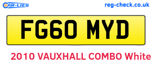 FG60MYD are the vehicle registration plates.