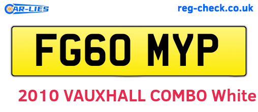 FG60MYP are the vehicle registration plates.