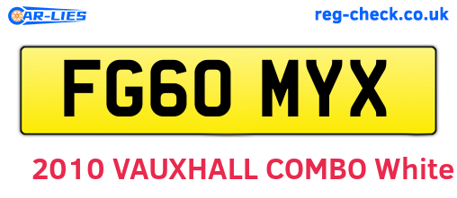 FG60MYX are the vehicle registration plates.