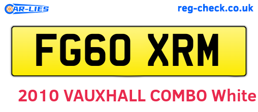 FG60XRM are the vehicle registration plates.