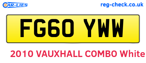 FG60YWW are the vehicle registration plates.