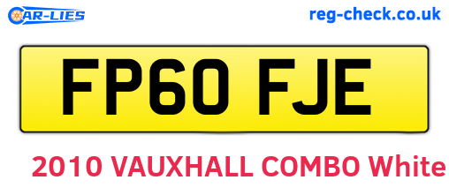 FP60FJE are the vehicle registration plates.