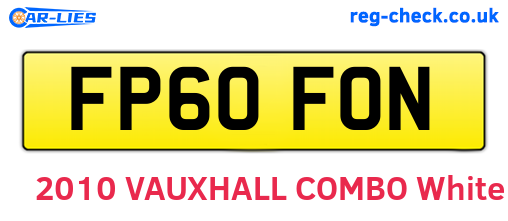 FP60FON are the vehicle registration plates.