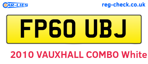 FP60UBJ are the vehicle registration plates.