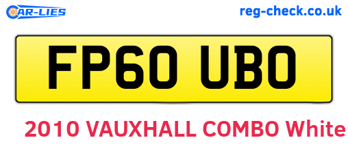 FP60UBO are the vehicle registration plates.
