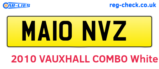 MA10NVZ are the vehicle registration plates.