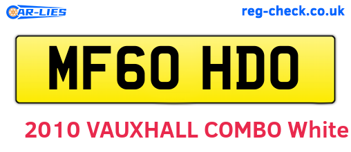 MF60HDO are the vehicle registration plates.