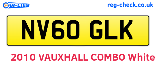 NV60GLK are the vehicle registration plates.