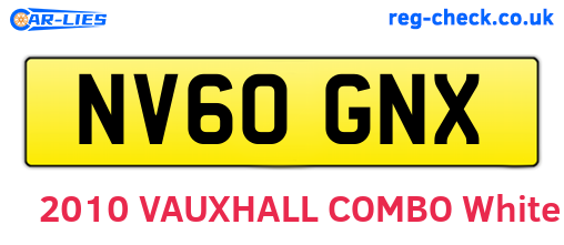 NV60GNX are the vehicle registration plates.