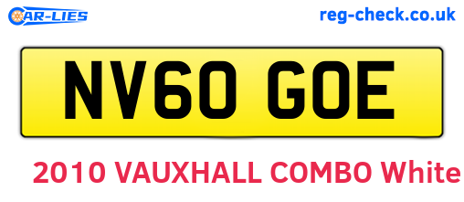 NV60GOE are the vehicle registration plates.