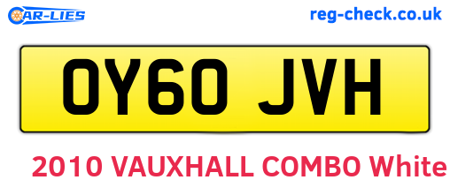 OY60JVH are the vehicle registration plates.