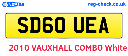 SD60UEA are the vehicle registration plates.