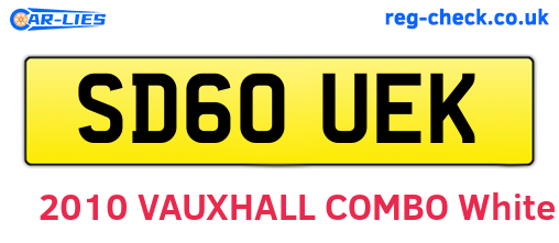 SD60UEK are the vehicle registration plates.