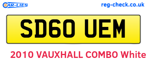SD60UEM are the vehicle registration plates.