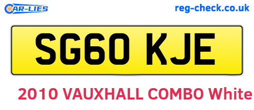 SG60KJE are the vehicle registration plates.