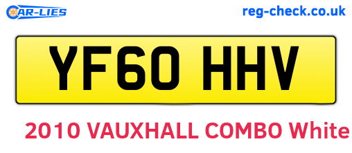YF60HHV are the vehicle registration plates.