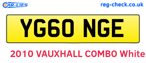 YG60NGE are the vehicle registration plates.