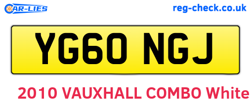 YG60NGJ are the vehicle registration plates.
