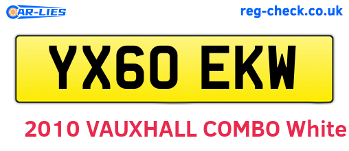YX60EKW are the vehicle registration plates.