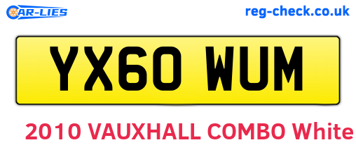 YX60WUM are the vehicle registration plates.