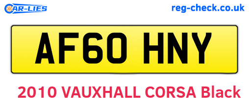 AF60HNY are the vehicle registration plates.