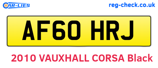 AF60HRJ are the vehicle registration plates.