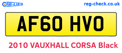 AF60HVO are the vehicle registration plates.