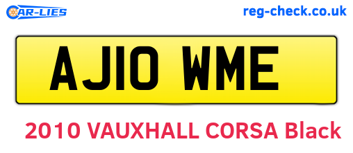 AJ10WME are the vehicle registration plates.