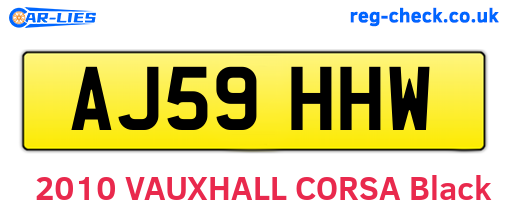 AJ59HHW are the vehicle registration plates.