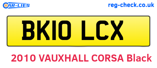 BK10LCX are the vehicle registration plates.