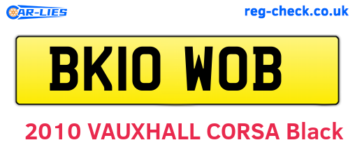 BK10WOB are the vehicle registration plates.