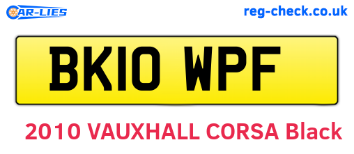 BK10WPF are the vehicle registration plates.