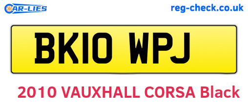 BK10WPJ are the vehicle registration plates.