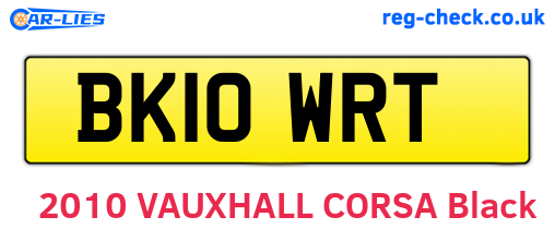 BK10WRT are the vehicle registration plates.