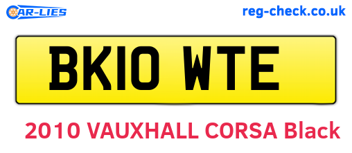 BK10WTE are the vehicle registration plates.