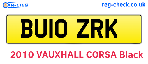 BU10ZRK are the vehicle registration plates.