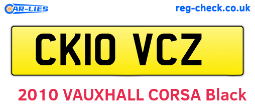 CK10VCZ are the vehicle registration plates.