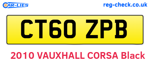CT60ZPB are the vehicle registration plates.
